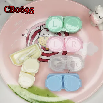 

Simple Slip-Cap Contact Lens Case Pocket Box Convenient Travel Box for Lenses Container with Tweezers CB0695