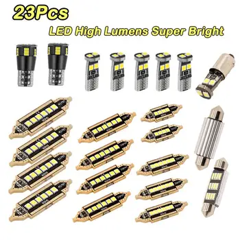 

23pcs LED T10 3030 Car Bulb Interior Dome Trunk License Plate Lamps Kit White For Bmw E60 E90 Golf 4 7 LED