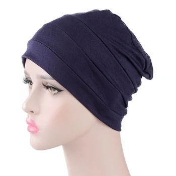 

Women Soft Slouchy Ruffle Chemo Beanie Hair Cap Sleep Turban Hat Liner For Cancer Hair Loss Caps Cotton Wrap Head Bandana