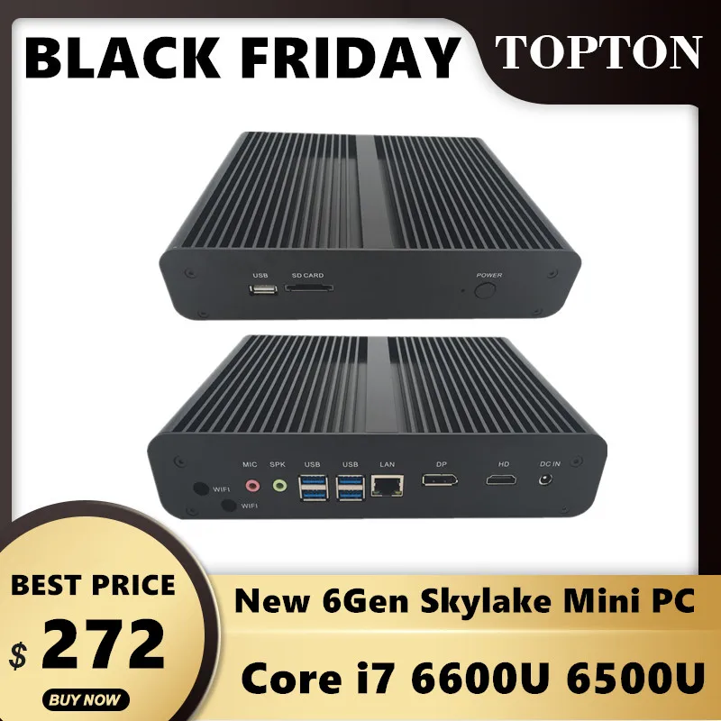 6Gen Skylake Мини ПК Core i7 6600U 6500U Max 3,1 GHz Intel HD graphics 520 микро компьютер HTPC Windows 10, Linux
