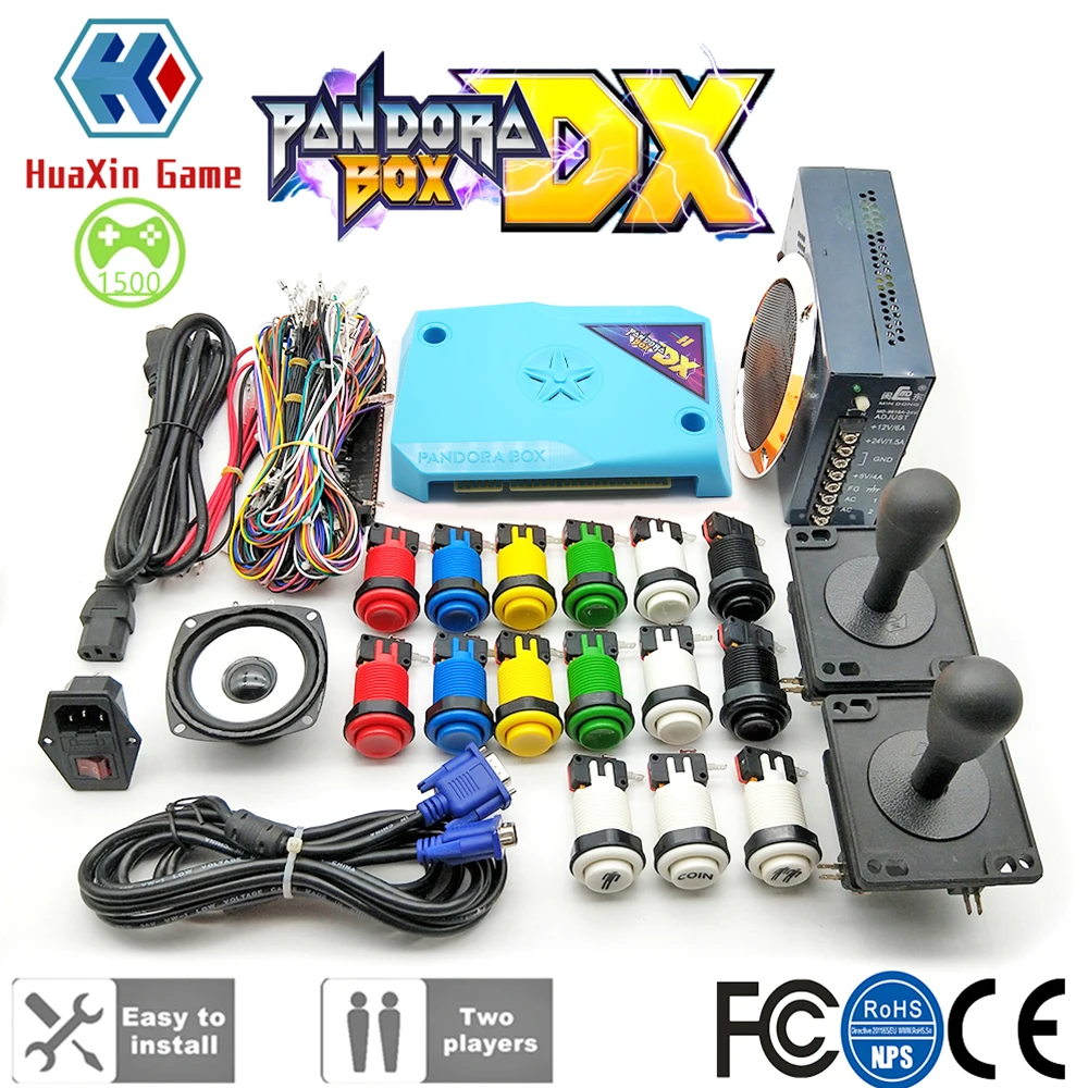 DIY Arcade Machine Cabinet Bundle Original Pandora Box DX 2992 Game Console Set with HAPP Push Buttons American 8 Way Joysticks