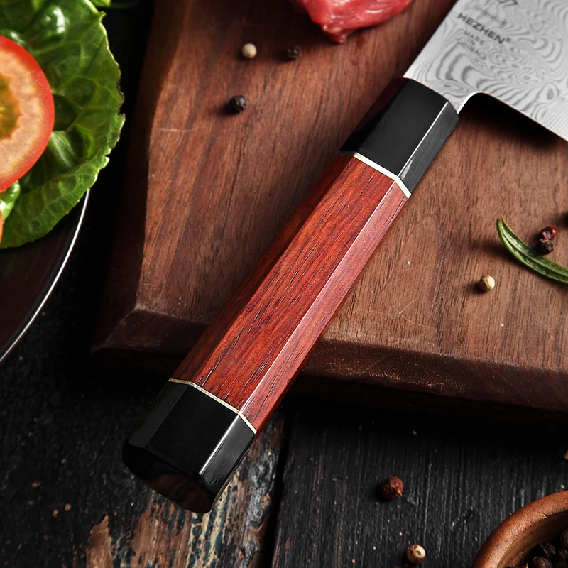 HEZHEN 240 мм Gyuto нож 110 слоев Дамасская сталь 15 градусов по бокам Острый кухонный шеф