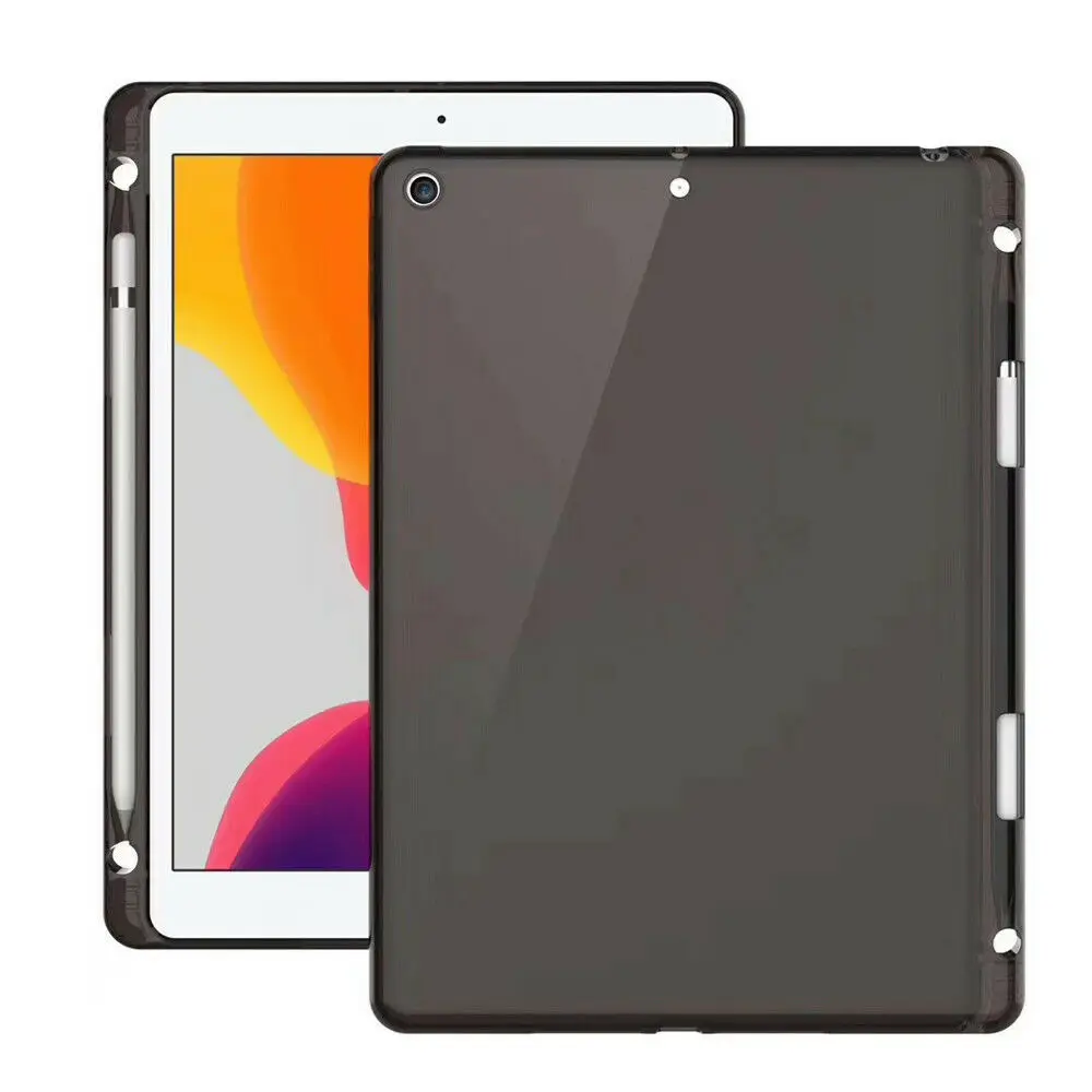 Мягкий силиконовый прозрачный чехол для iPad 7th Gen 10," A2200 A2198 A2197 с держателем карандаша, прозрачный защитный чехол из ТПУ