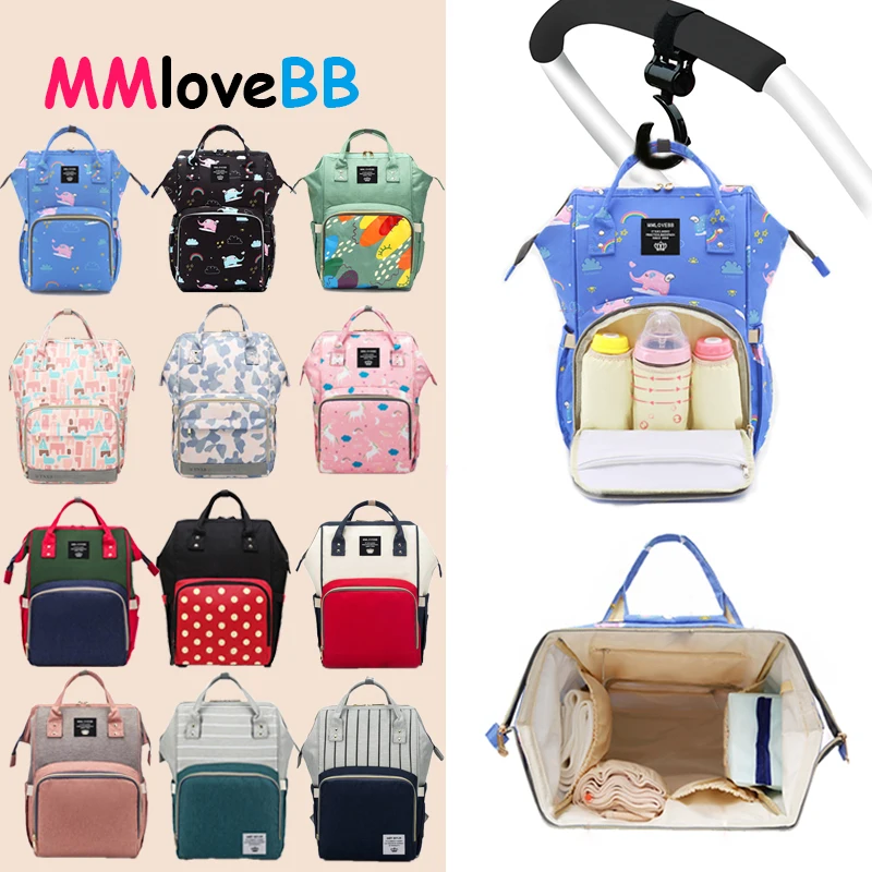 MMloveBB модная сумка для подгузников для мам, Большая вместительная сумка для подгузников, дорожный рюкзак для кормления, сумка для ухода за ребенком, модная сумка
