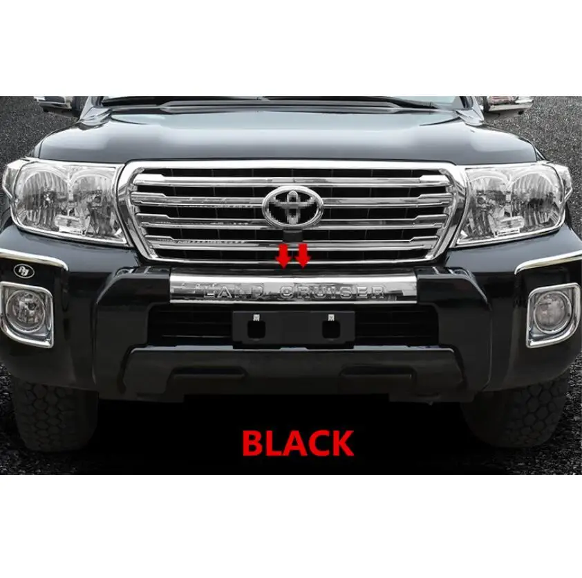 Защита переднего бампера для автомобиля TOYOTA LAND CRUISER LC200 2012 2013 высокое качество авто бампер пластина аксессуары - Цвет: BLACK