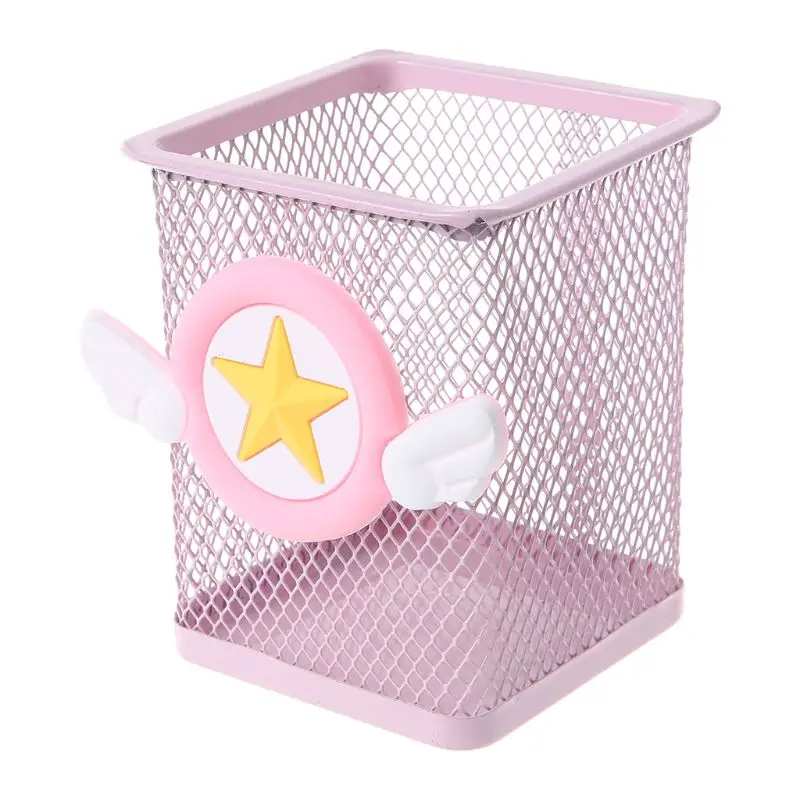 Ручка держатель розовый Металлический Сетчатый Контейнер большой емкости Многофункциональный ящик для хранения девочек праздничные подарки