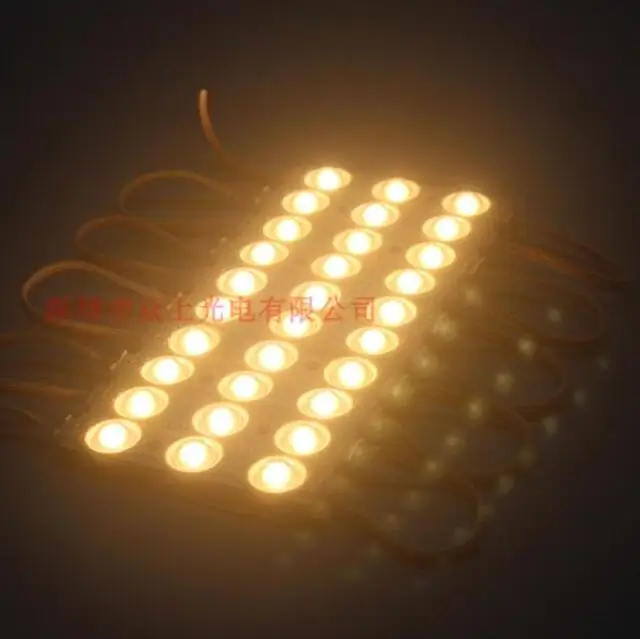 Тёплый белый 2835 3 светодиодный впрыска светодиодный модуль 12V с объективом Водонепроницаемый IP66, 160 градусов 1,5 Вт белый, СВЕТОДИОДНЫЙ знак, магазин баннер, ярче - Цвет: Тёплый белый