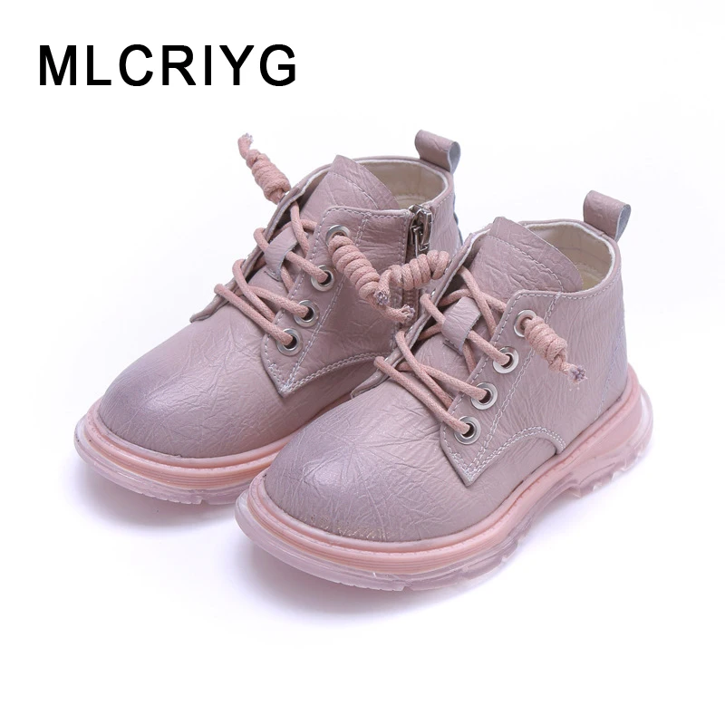 

New Winter Kids Martin Boots Baby Girls Ankle Boots Children Leather Shoes Boys Warm Black Boots Toddler Soft Brand Casual Boots