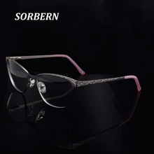 Сплав сексуальные очки кошачий глаз оправа Женская винтажная, брендовая, дизайнерская полная оптическая Оправа очков для близорукости женские роскошные очки розовые