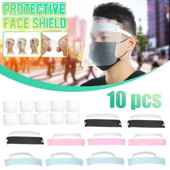

10Pcs Full Face Protective Mask Transparent Face Mask Shield High Protection Clear Anti Smog Eye Protection Mask Tools