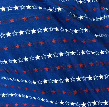 

100x150 4th of july star blue red American Independence Day Patchwork baby girl boy diy Shirt skirt Cloth knitted cotton fabric