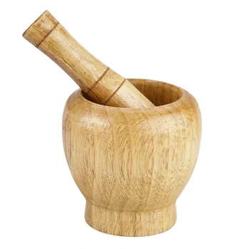 

Manual Wood Mortar And Pestle Garlic Spice Mixing Grinding Bowl Set Kitchen Garlic Grinder Tool Kitchen Gadget