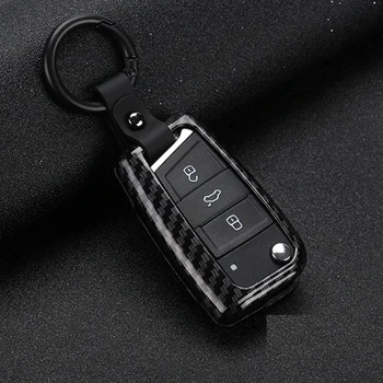 

Carbon fiber Alloy Key Holder Cover Case Shell For Volkswagen Golf 7 Mk7 Polo Bora Tiguan Passat B5 Lavida For Skoda Octavia A7