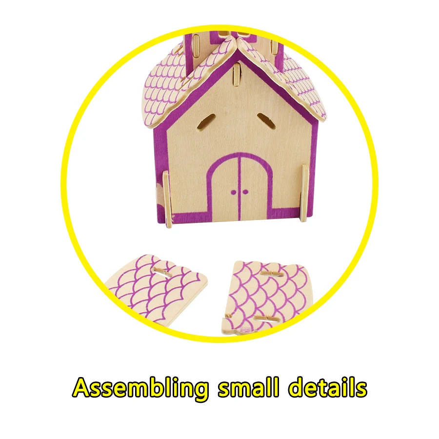 3D деревянный дом Пазлы игрушки для детей DIY ручной работы собранные строительные модели наборы Обучающие хобби головоломки деревянные игрушки подарок