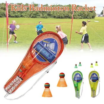

2019 Newly 1 Pair Youth Children's Badminton Rackets Sports Cartoon Suit Toy for Children 21in Badminton Racket Set
