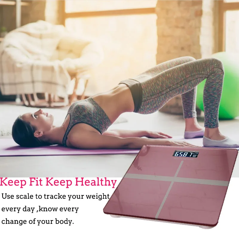 

Smart Bathroom Scale Electronic Digital Weight Home Floor Health Balance Body Toughened Glass LCD Display 180kg Battery Powered