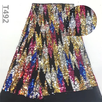 

Velvet french tulle lace fabric sequins embroidered African net lace fabric wholesale 2019 High Quality for Nigeria wedding