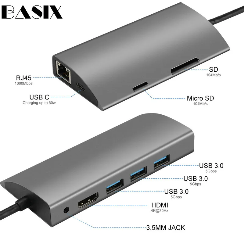 Адаптер USB Type C на 3 0 Thunderbolt HDMI 5 мм|USB-хабы| |