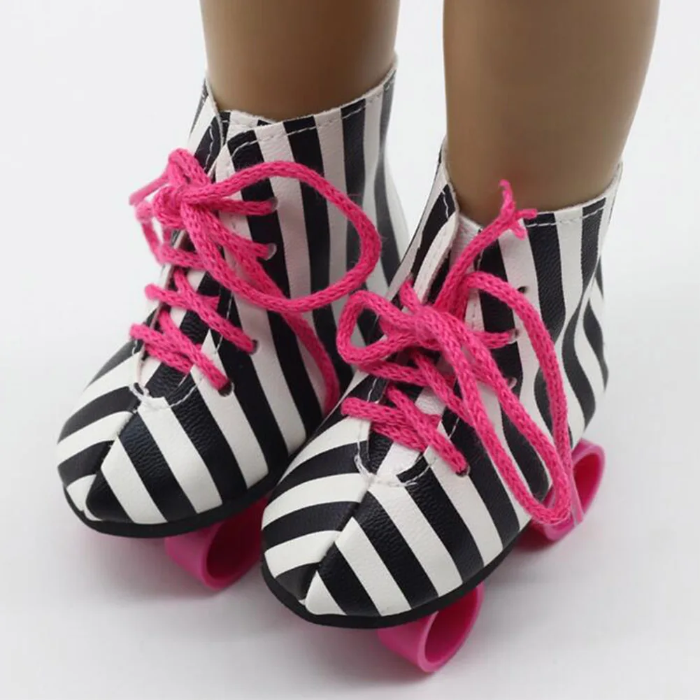 Для малышей с мелкими блестками модные развлечения обувь для катания на скейтборде; игрушечные аксессуары роликовые коньки подарок для девочек 18 дюймов американские куклы - Цвет: Серебристый
