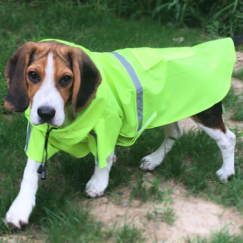 DogMEGA Reflective Dog Raincoat 5 Colors 8 Sizes