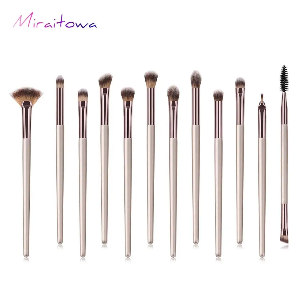 

Miraitowa 12 Pcs/lot Makeup Brushes Set Eye Shadow Brushes Blending Eyeliner Eyelash Eyebrow Brushes Brochas Maquillaje