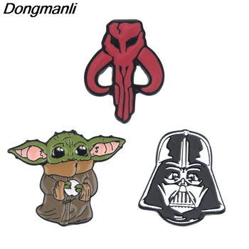 

P4401 Dongmanli The Mandalorian TV Show Baby Yoda Metal Enamel Pins Collar Pins and Brooches Badge Jewelry