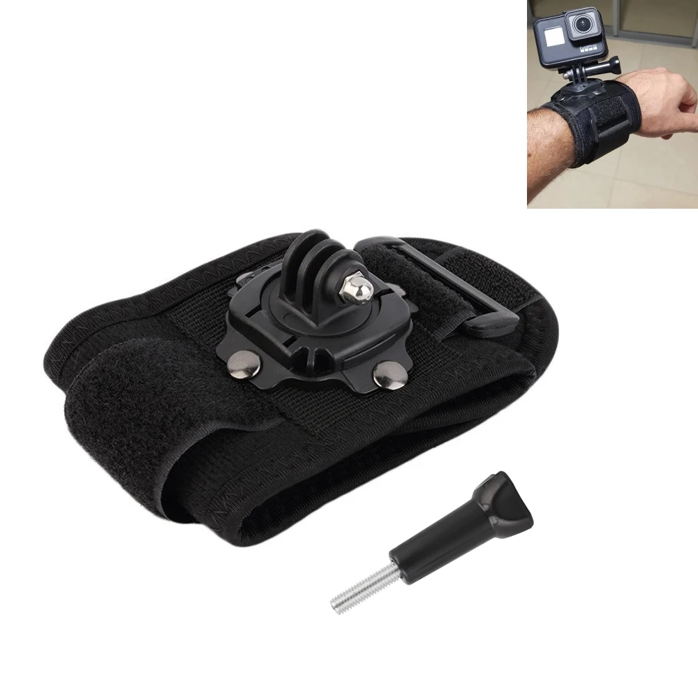 

360 Degree Rotation GoproAccessories Go pro Hand Wrist Strap For Gopro 8 7 6 5 4 3 2 Yi 4k SJ4000 Sj8Pro Sj9 DJI OSMO H8 H9R