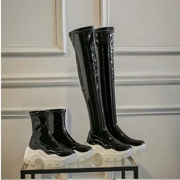 

2020 New The High Quality Genuine Leather Female Classic Warm Long Boots Party Shoes Woman Winter Women Over The Knee Boots