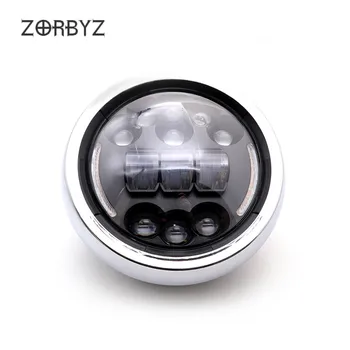 

ZORBYZ Motorcycle accessories 7"LED Front Headlight Head Lamp Angel Eye Light For Kawasaki Honda Custom