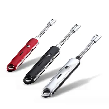 

USB Pulse Hose Electric Lighter Rechargeable Flameless Lgnition gun Windproof Flameless for Cooking Camping