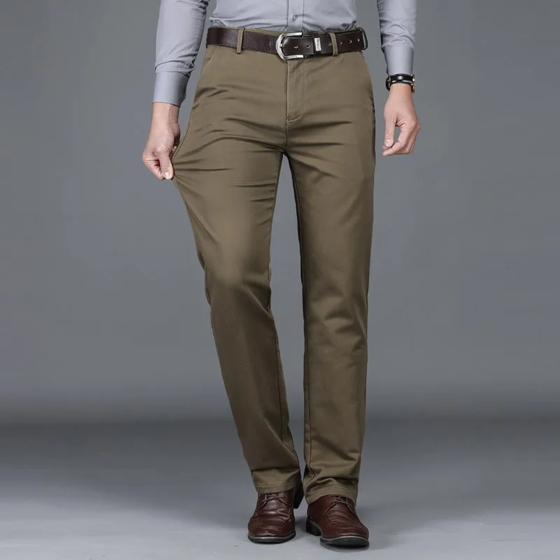 80% OFF 2020 Autumn New man elegant wild Khaki Batik Business casual pants fashion stickers brand men's slim trousers Ever-changing