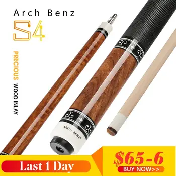 

Original Arch Benz S4 Billiard Pool Cue 12.5mm Tip148cm Length Professional Maple Shaft Ebony metal inlay Gold Sandalwood Butt