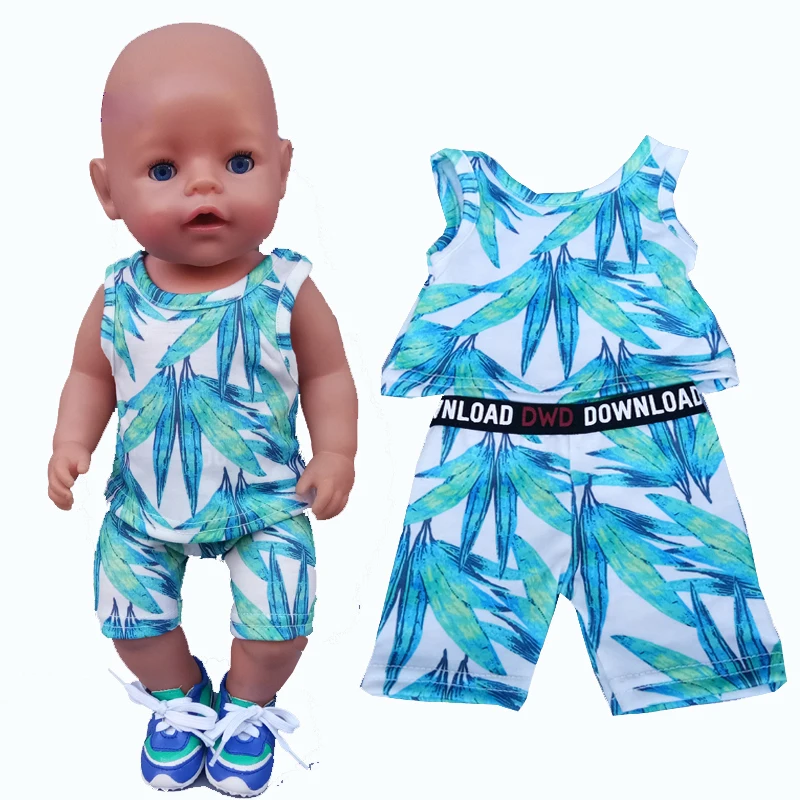 Born Baby Doll Clothes 43cm Summer Shirt Pants for 18 Inch Girl Dolls  Clothes Pajama Set - AliExpress