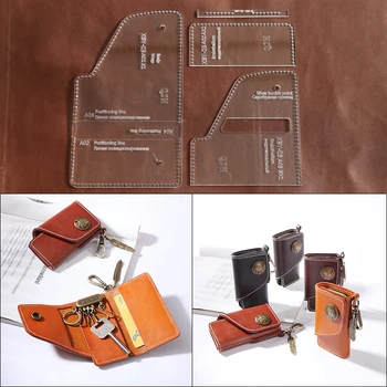 

1Set DIY Acrylic Template New Fashion Delicate Key Case Wallet Leather Craft Pattern DIY Stencil Sewing Pattern 7*11cm