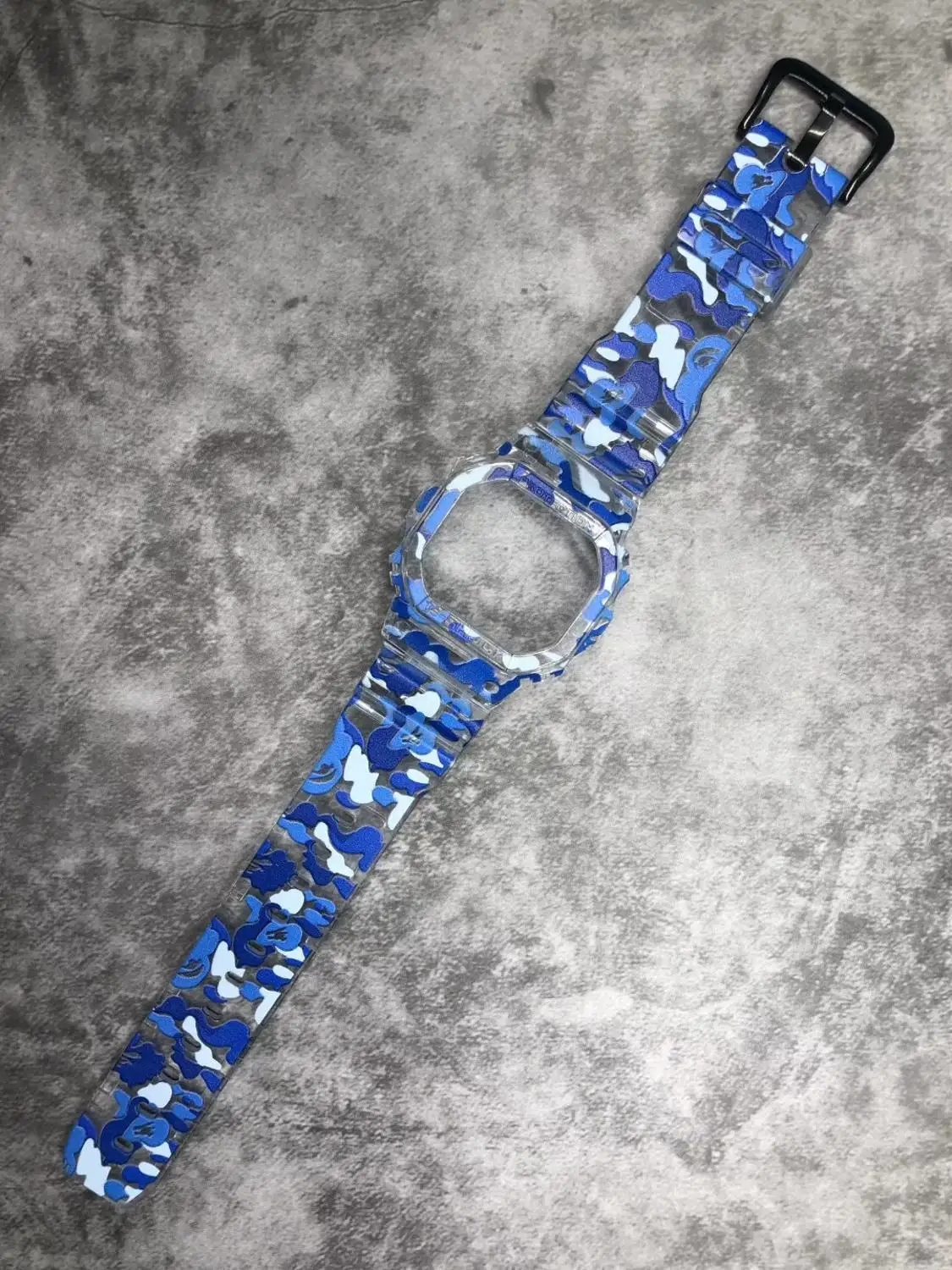 Камуфляжный ремешок для часов, ремешок для часов, ободок для DW5600 серии 5610, DW/GW5000, браслет с металлической застежкой и инструментами - Цвет ремешка: Blue