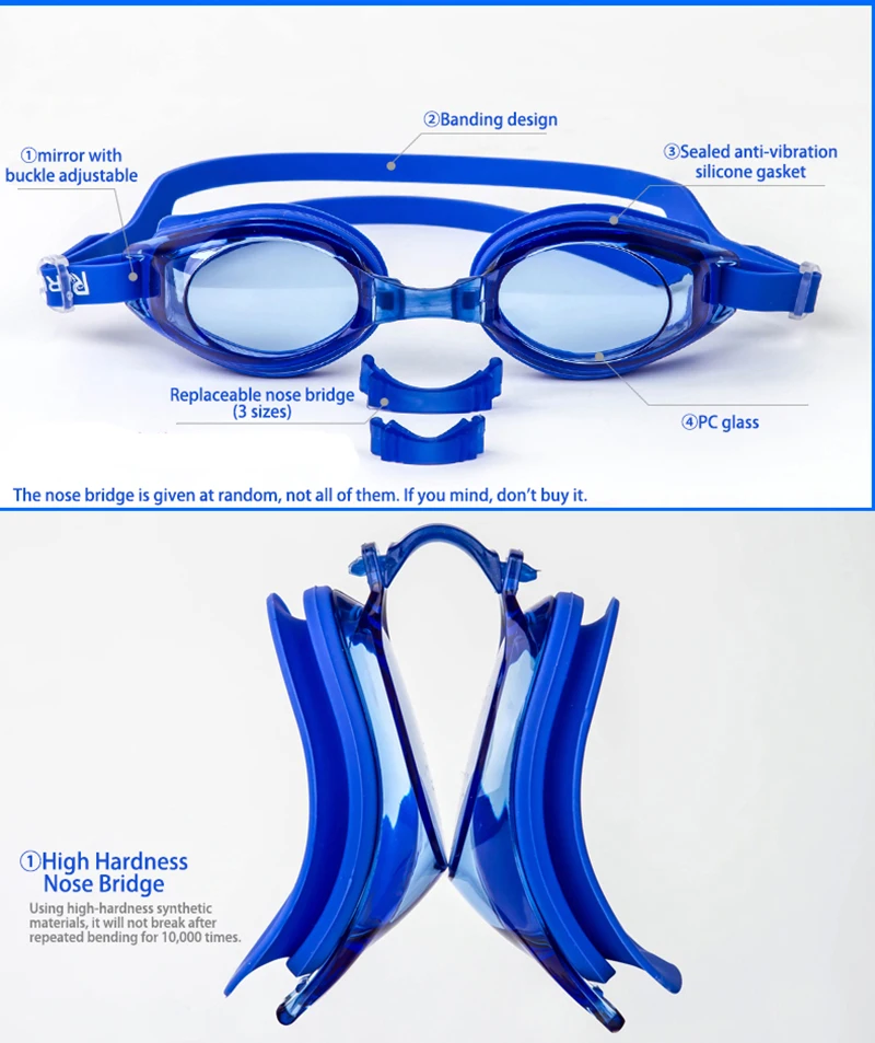 Профессиональные Водонепроницаемые очки для плавания, очки для дайвинга, силиконовые очки с защитой от ультрафиолета, регулируемые для взрослых мужчин и женщин, противотуманные
