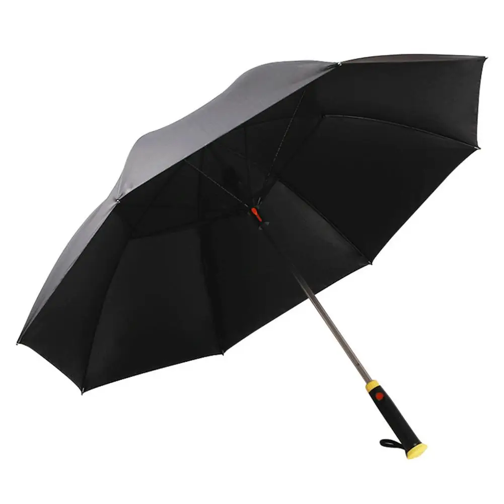 Черный Automatic Umbrella With Fan USB Rechargeable Extra Large Oversize Windproof Waterproof Stick Umbrellas Black Coating Parasol - Цвет: Черный