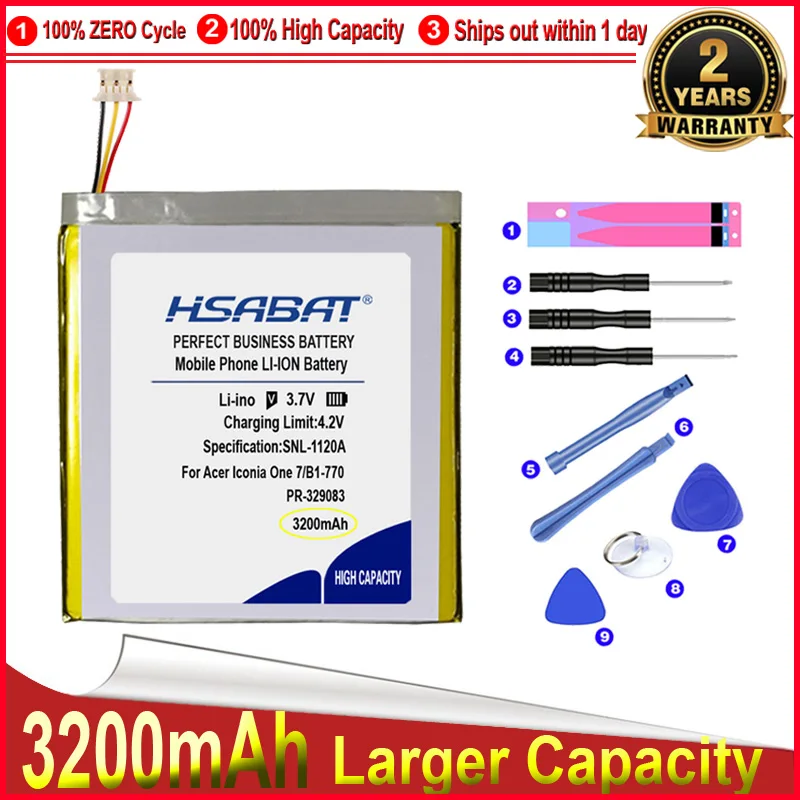 HSABAT 0 Cycle 3200mAh KT.0010H.003 PR-329083 Аккумулятор для Acer Iconia One 7 B1-770 A5007 запасной аккумулятор