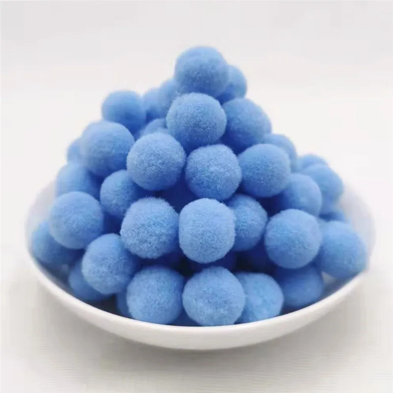38 Lake Blue 100pcs Детская игра Сделай Сам помпонами игрушка для творчества, пышные миниюбки помпоном 10/15/20/25 мм Pom Poms, на Рождество, украшение для дома аксессуары 100 шт./лот - Цвет: 38 Lake Blue 100pcs