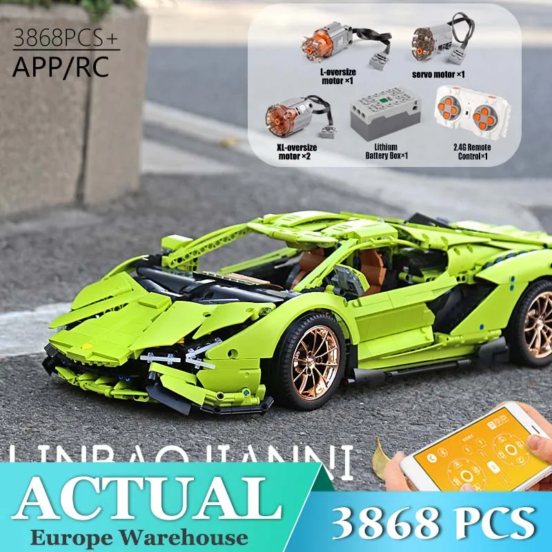 Mould King 1:8 Techinc Car Model Lamborghinis Sian FKP 37 Car 42115 Blocks Toys 