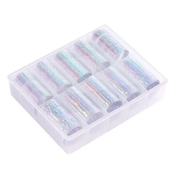 

1Box/10Pcs Nail Foil Flame Butterfly Rose Panda Bamboo Holo Nail Art Transfer Sticker Water Slide Nail Art Decals