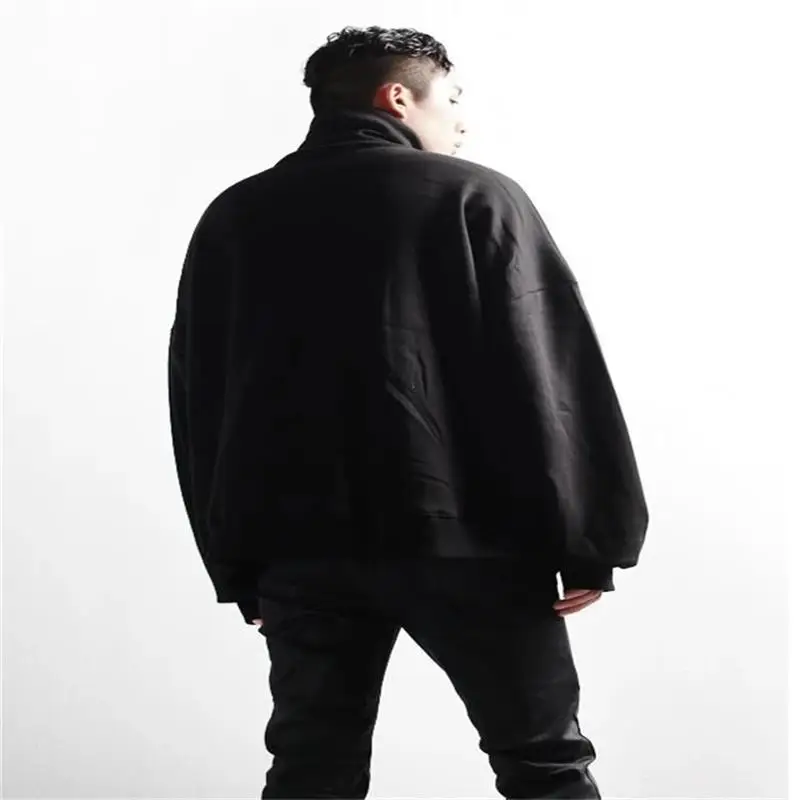 Men's Long Sleeve Hoodie Spring And Autumn New Dark Department High Collar Bottom Shirt Casual Versatile Loose Large Size Hoodie