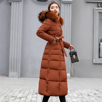 

winter coat women Europe new style Korean Super long winter jacket women besmirch long sleeve keep warm cotton-padded clothes