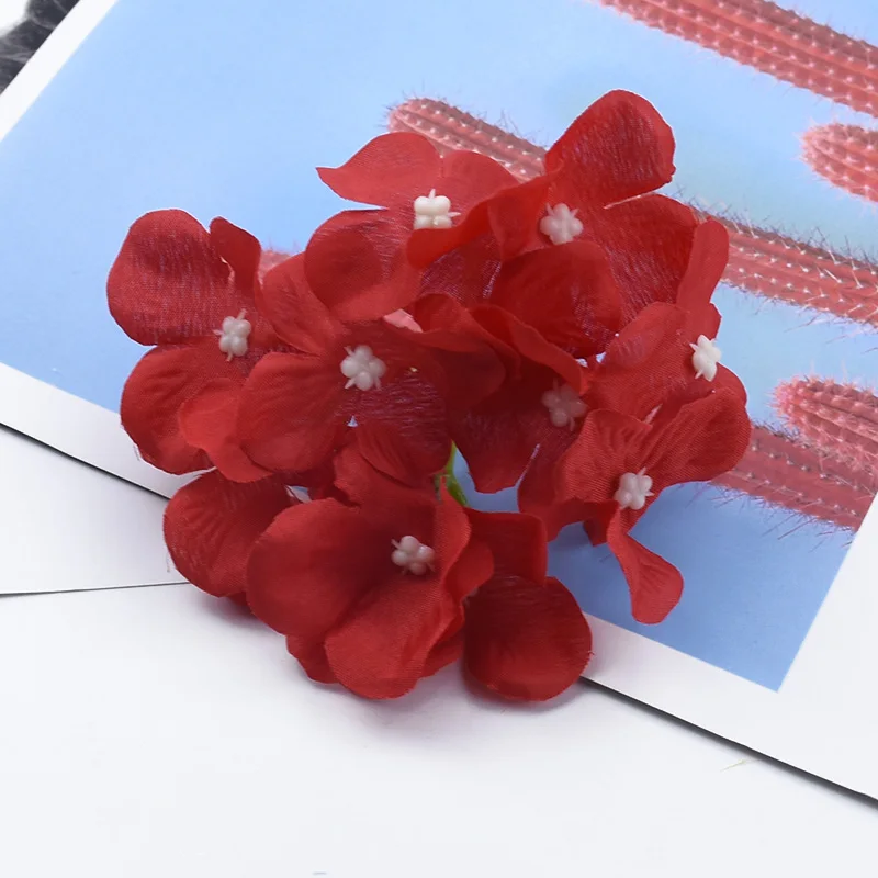 50/100 Cheap plastic Hydrangea wedding decorative flowers wall home decoration accessories christmas garland artificial flowers - Color: 3