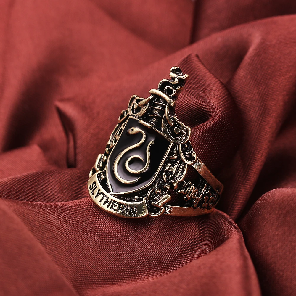Магическое школьное кольцо Хогвартс Гриффиндор Ravenclaw Hufflepuff школа Слизерин Логотип кольца для мужчин значок Косплей подарки аксессуары