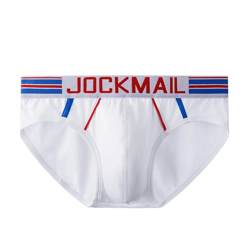 JOCKMAIL Youth Fashion U convex Men's Underwear Low Waist Cotton Sexy Comfortable Breathable Briefs White black male briefs