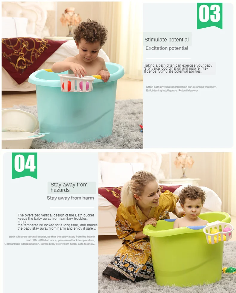 Children's Bath Accessories Props Children's Bath Bucket Baby Bath Bucket  Baby Solid Color Functional Basin Seating Equipment - AliExpress