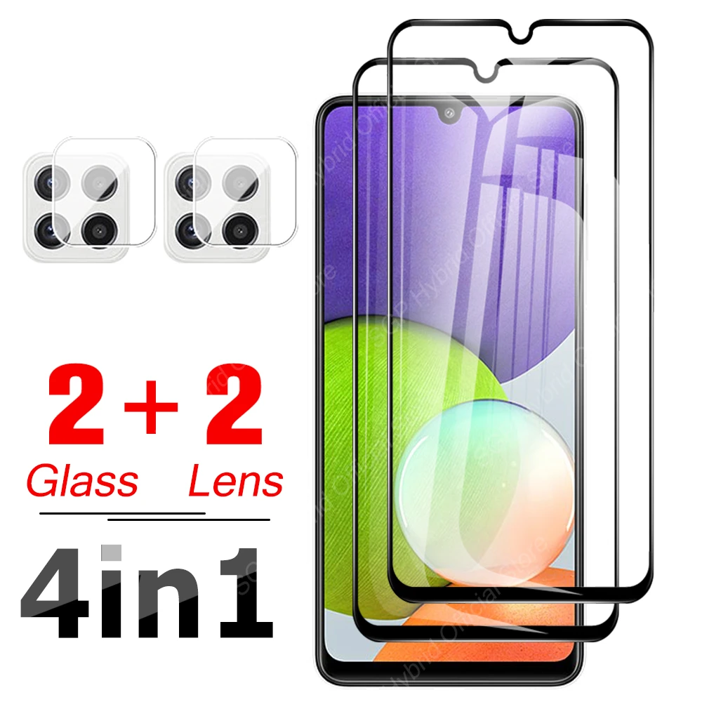 mobile phone screen protector 4in1 Screen Tempered Glass Protector For Samsug Galaxy A22 A20 A20e A20s A21 S A21s Protective Film On A 22 5G Camera Protection mobile screen guard