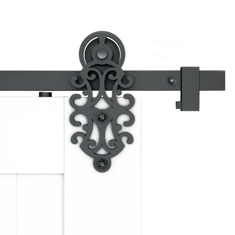 2 шт черная сталь раздвижные треки сарай деревянные двери интерьера оборудования