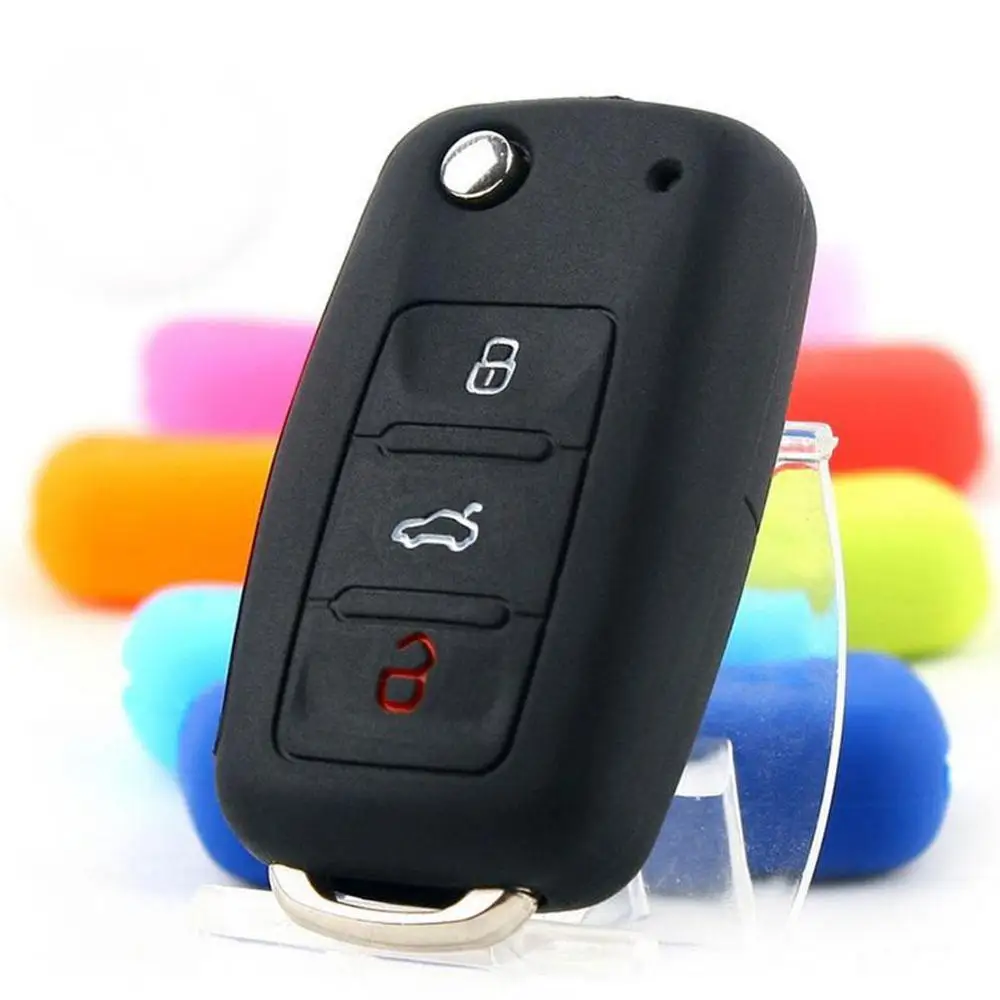 

Hot silicone car key cover case shell fob for VW Golf Bora Jetta GOLF Passat For Skoda Octavia A5 Fabia For SEAT Ibiza Leon